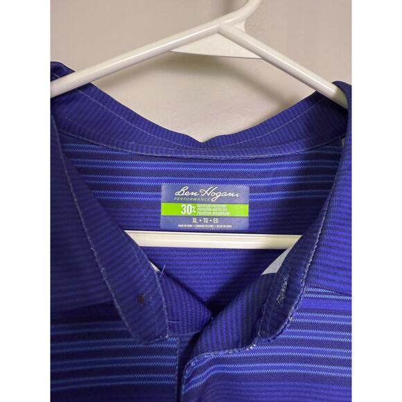 Ben Hogan Men's Performance Stripe Polo Shirt Blue XL - Picture 2 of 3